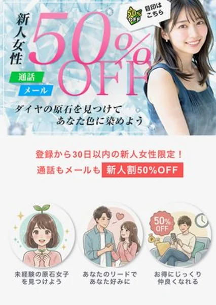 モコム 新人女性50%OFFキャンペーンの料金表
